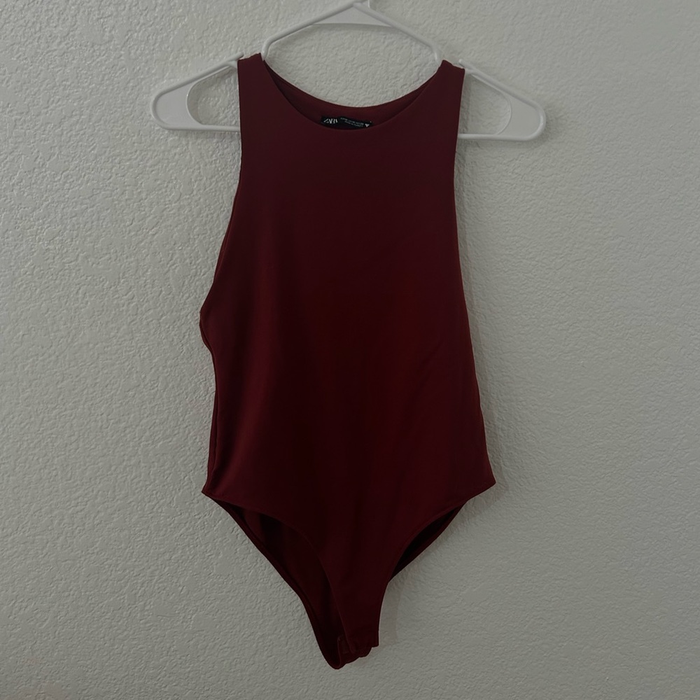 Zara burgundy body suit
